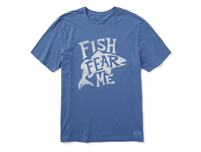 Life is Good Men's Crusher Tee -&nbsp;Typeout Fish Fear Me