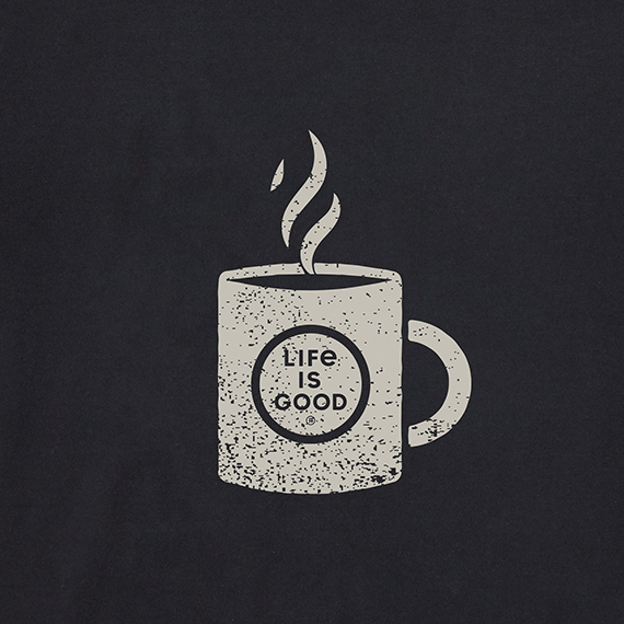 Life is Good Men's Long Sleeve Crusher Tee - Hello Darkness Coffee