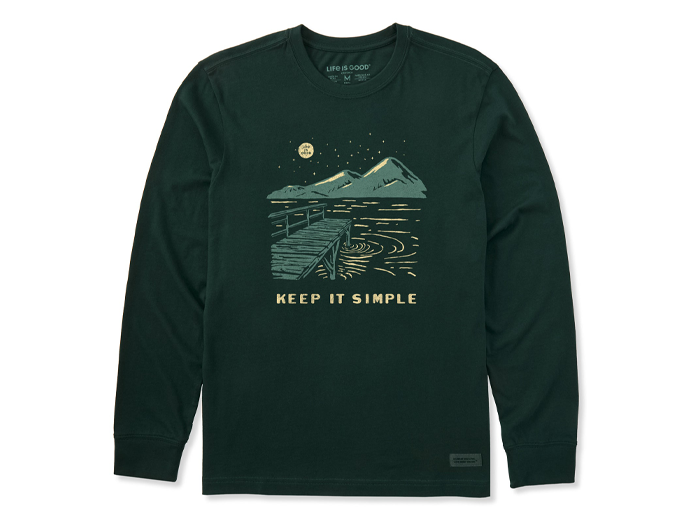 Life is Good Men's Long Sleeve Crusher Tee - Keep It Simple Dock