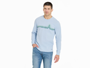Life is Good Men's Long Sleeve Crusher Tee - Cool Tree Stripes with Snow
