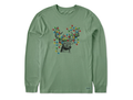 Life is Good Men's Long Sleeve Crusher Tee - Buck Head Xmas Lights