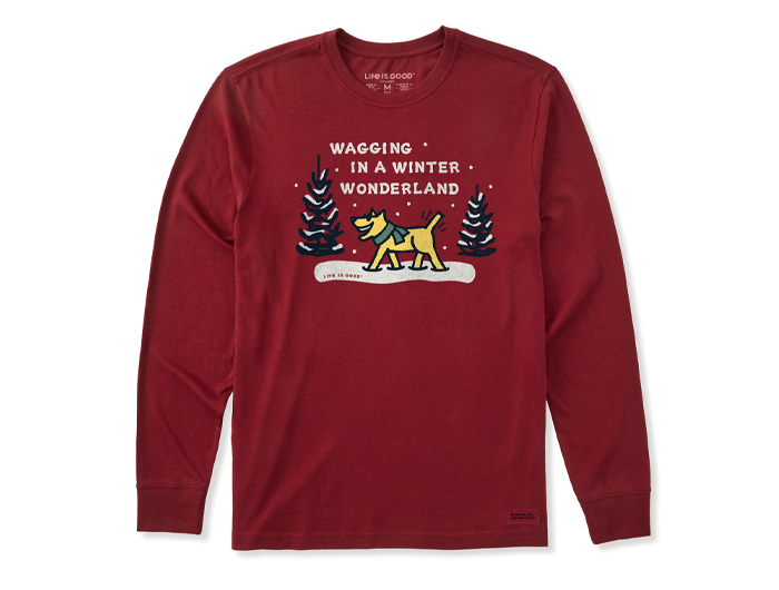 Life is Good Men's Long Sleeve Crusher Tee - Wagging Wonderland Rocket