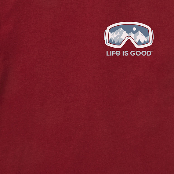 Life is Good Men's Long Sleeve Crusher Tee - Ski Goggles Hat