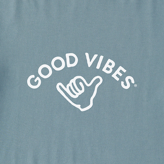 Life is Good Men's Long Sleeve Crusher Tee - Good Vibes Shaka