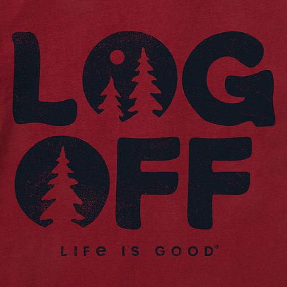 Life is Good Men's Long Sleeve Crusher Tee - Clean Log Off