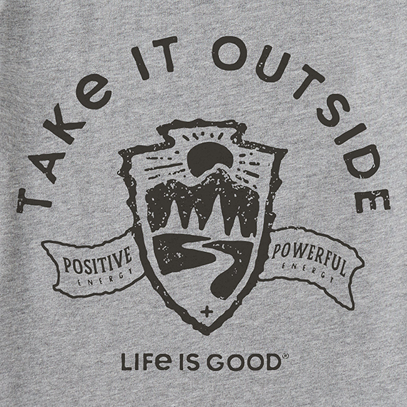 Life is Good Men's Long Sleeve Crusher Tee - Take It Outside Emblem