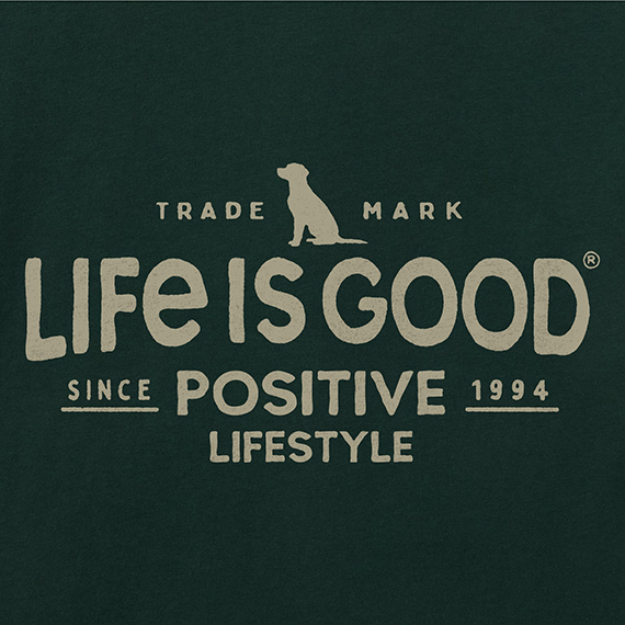 Life is Good Men's Long Sleeve Crusher Tee - Positive Lifestyle Dog