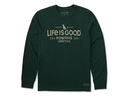 Life is Good Men's Long Sleeve Crusher Tee - Positive Lifestyle Dog