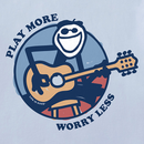 Life is Good Men's Crusher Lite Tee - Play More Worry Less Jake Guitar