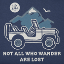 Life is Good Men's Crusher Lite Tee - Not All Who Wander Are Lost Jeep