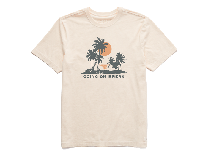 Life is Good Men's Crusher Lite Tee - Going On Break Palms