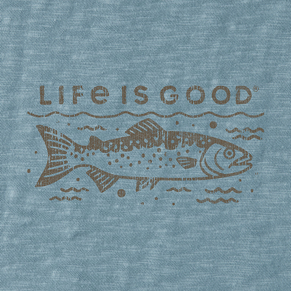 Life is Good Men's Slim Fit Slub Tee - Crafty Trout