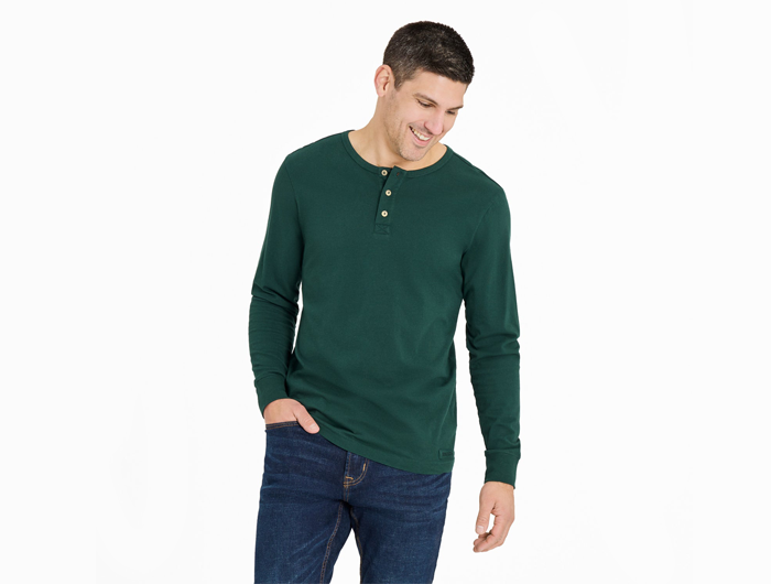 Life is Good Men's Long Sleeve Crusher Lite Henley