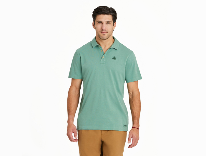 Life is Good Men's Crusher-Lite Polo - Simple Forest