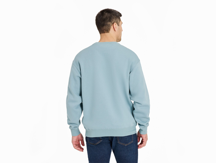 Life is Good Men's Good Vibes Fleece Crew - Tonal LIG Ballyard Script