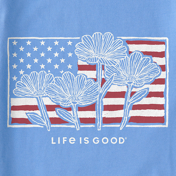 Life is Good Women's Crusher Tee - Flower Flag