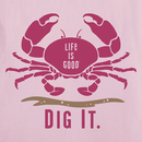 Life is Good Women's Crusher Tee - Dig It Crab