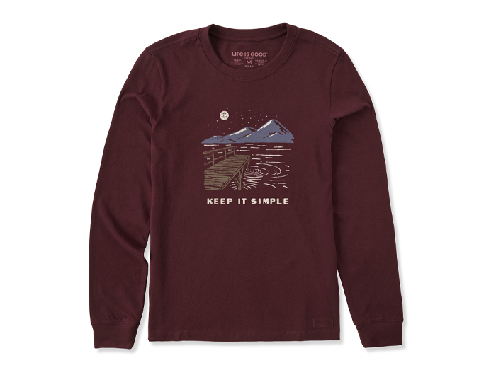 Life is Good Women's Long Sleeve Crusher Tee - Keep It Simple Dock