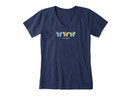 Life is Good Women's Crusher Vee - 3 Butterflies