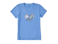 Life is Good Women's Crusher Vee - Hummingbird Heart