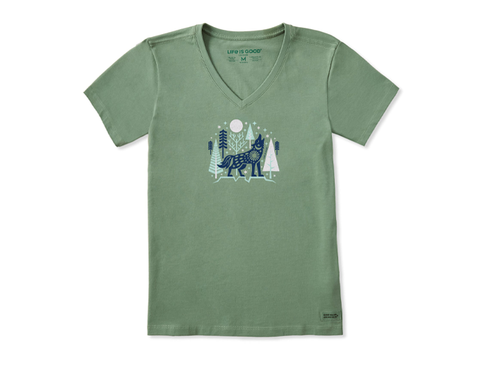 Life is Good Women's Crusher Vee - Winter Wolf