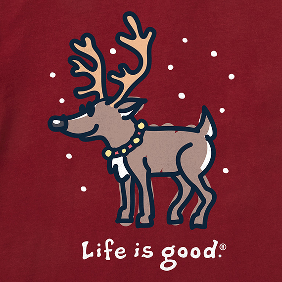 Life is Good Women's Crusher Vee - Snowy Reindeer