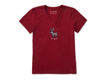 Life is Good Women's Crusher Vee - Snowy Reindeer