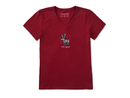 Life is Good Women's Crusher Vee - Snowy Reindeer