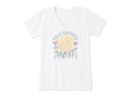 Life is Good Women's Crusher Vee - Hello Sunshine Sun & Flowers