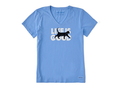 Life is Good Women's Crusher Vee - LIG Cat