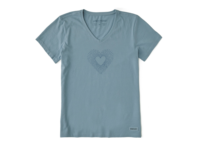 Life is Good Women's Crusher Vee - Heart Burst