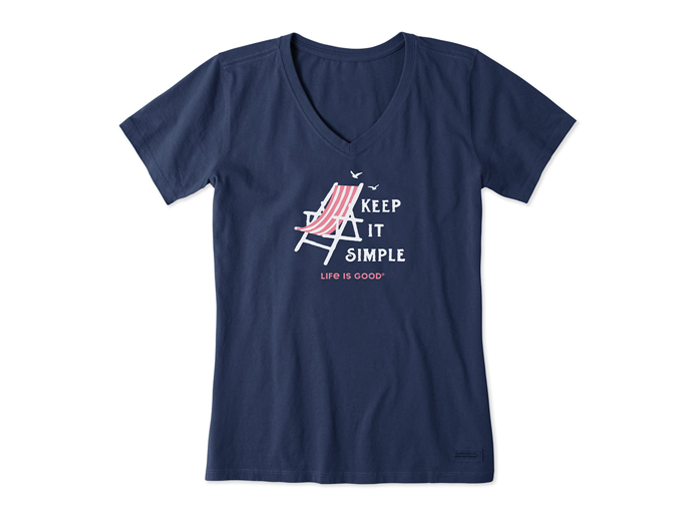Life is Good Women's Crusher Vee - Keep It Simple Beach Chair