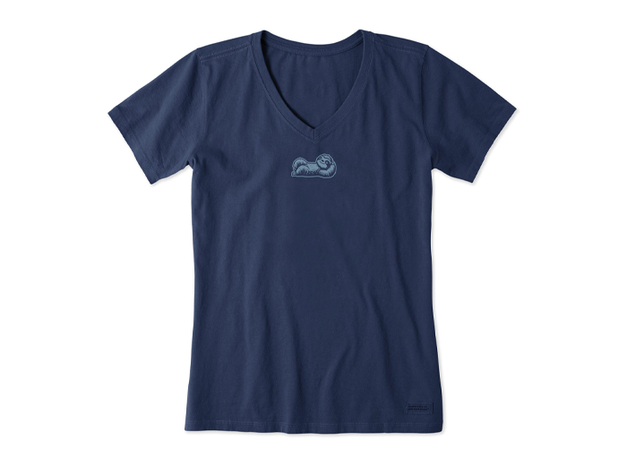 Life is Good Women's Crusher Vee - Mini Sloth