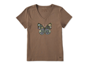 Life is Good Women's Crusher Vee - Life is Good Floral Butterfly
