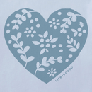 Life is Good Women's Long Sleeve Crusher Vee - Woodcut Heart