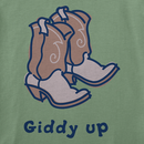 Life is Good Women's Long Sleeve Crusher Vee - Giddy Up Cowboy Boots - FINAL SALE