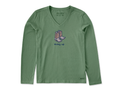 Life is Good Women's Long Sleeve Crusher Vee - Giddy Up Cowboy Boots - FINAL SALE