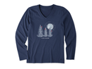 Life is Good Women's Long Sleeve Crusher Vee - Snowy Pines with Cardinals
