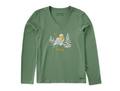 Life is Good Women's Long Sleeve Crusher Vee - Peace Owls