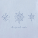Life is Good Women's Long Sleeve Crusher Vee - Three Doodle Snowflakes