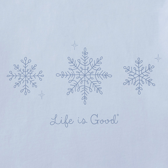 Life is Good Women's Long Sleeve Crusher Vee - Three Doodle Snowflakes