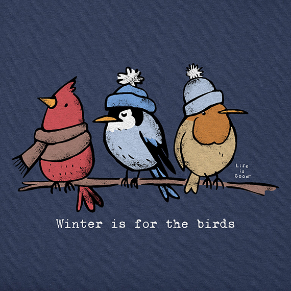 Life is Good Women's Long Sleeve Crusher Vee - Shady Winter Is for the Birds