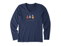 Life is Good Women's Long Sleeve Crusher Vee - Shady Winter Is for the Birds
