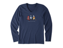 Life is Good Women's Long Sleeve Crusher Vee - Shady Winter Is for the Birds