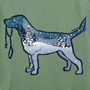 Life is Good Women's Long Sleeve Crusher Vee - Snowscape Dog