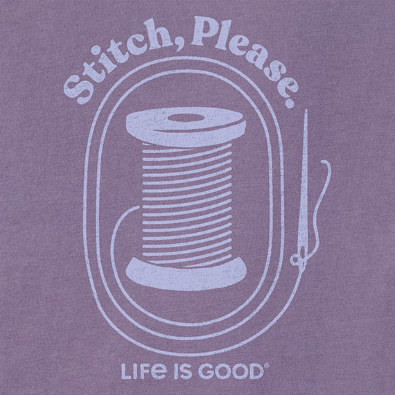 Life is Good Women's Long Sleeve Crusher Vee - Stitch, Please