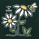Life is Good Women's Long Sleeve Crusher Vee - Bee Daisy