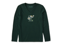 Life is Good Women's Long Sleeve Crusher Vee - Bee Daisy