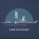 Life is Good Women's Long Sleeve Crusher Vee - Frogs on a Croc