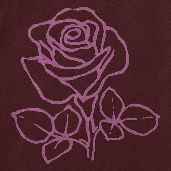 Life is Good Women's Long Sleeve Crusher Vee - Crafty Rose